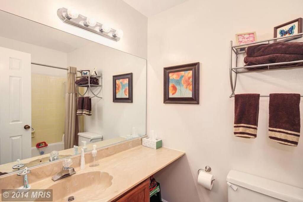 Full bathroom (upstairs...for shower/bath). Nobody else uses this bathroom besides you (private).