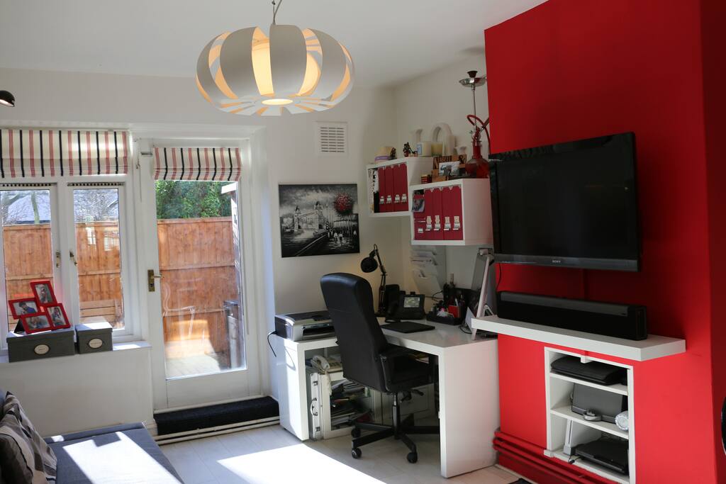 Desk area in the living room