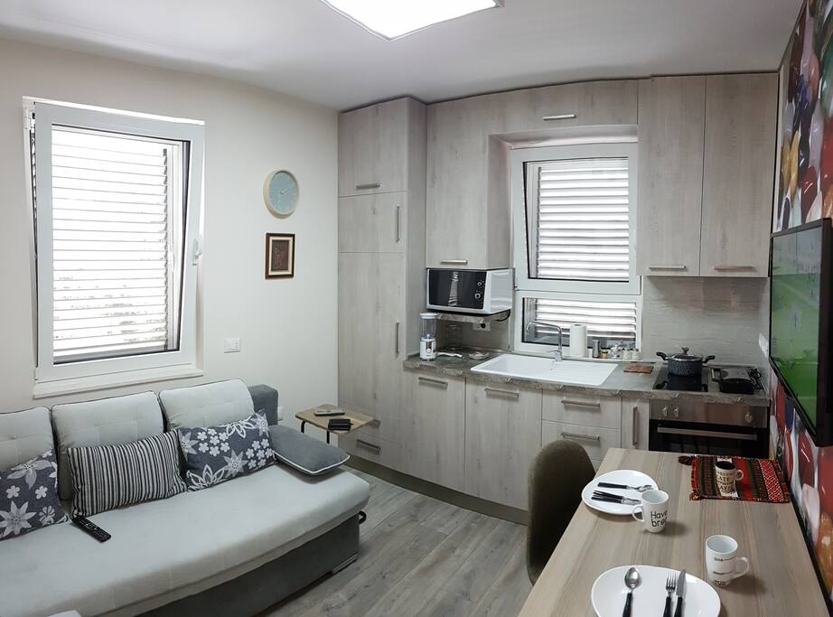 This living room is designed to provide you all amenities.