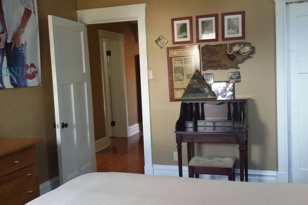 Located next to the bathroom
