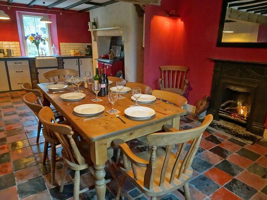 There's two fireplaces in this room!