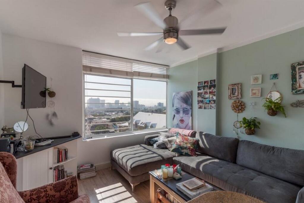 Living room with TV and DVD player