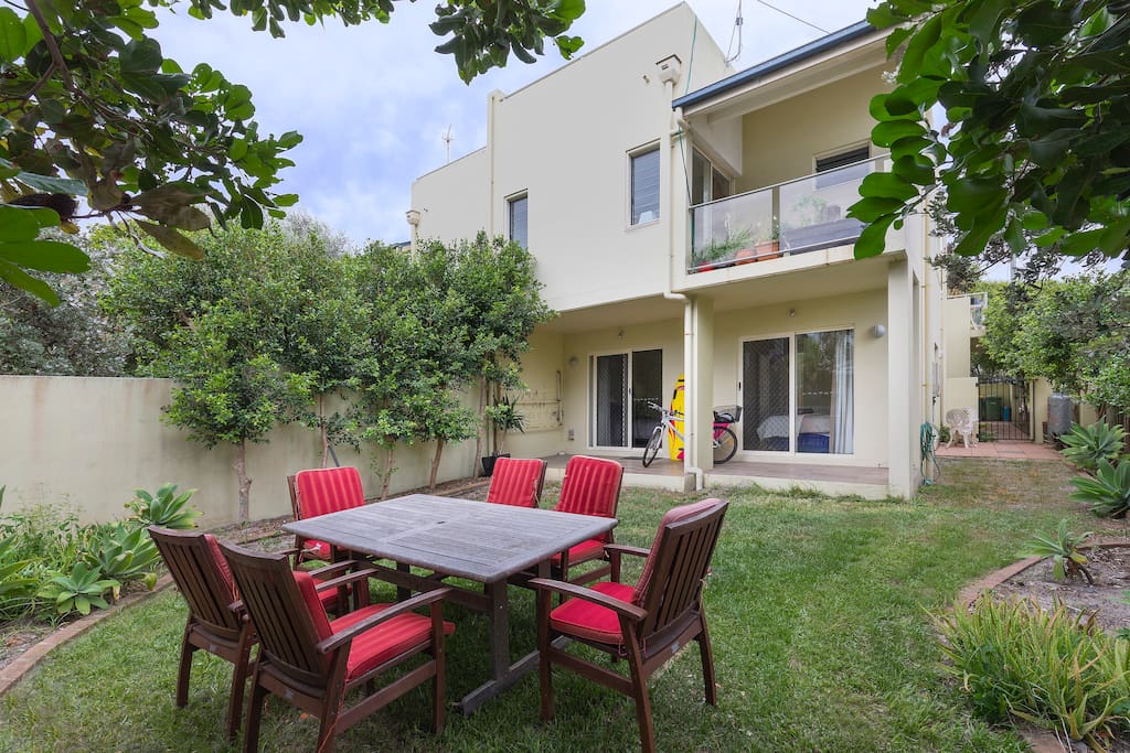relaxing backyard outside your room