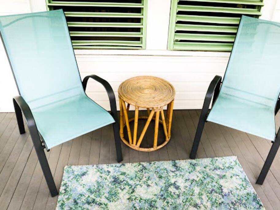 Nothing more relaxing than a morning cuppa on the front porch with the sea breeze.