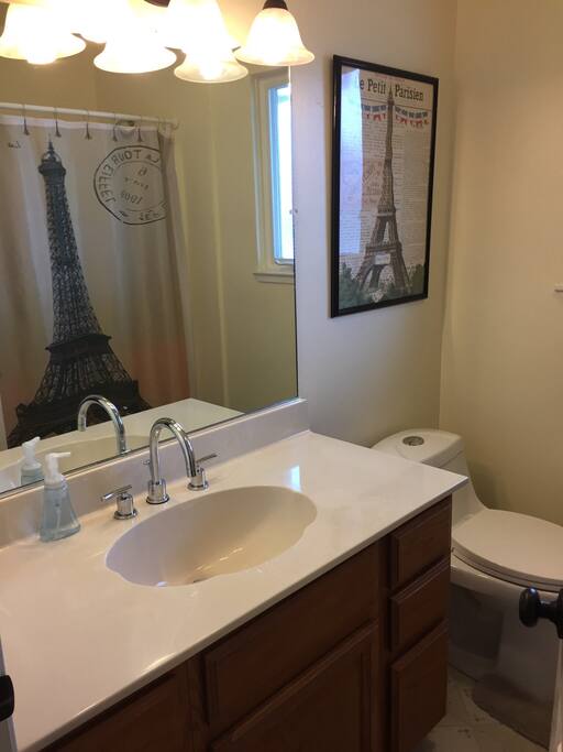 This is the full bath/shower and tub in the hallway that is shared with bedrooms # 1, 2, and 3.