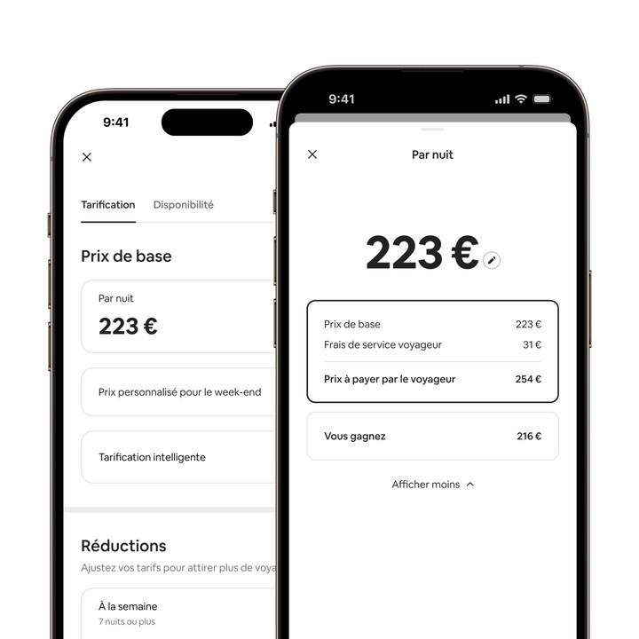 L'application Airbnb affiche les outils de tarification, maintenant rassemblés dans le calendrier pour plus de commodité.
