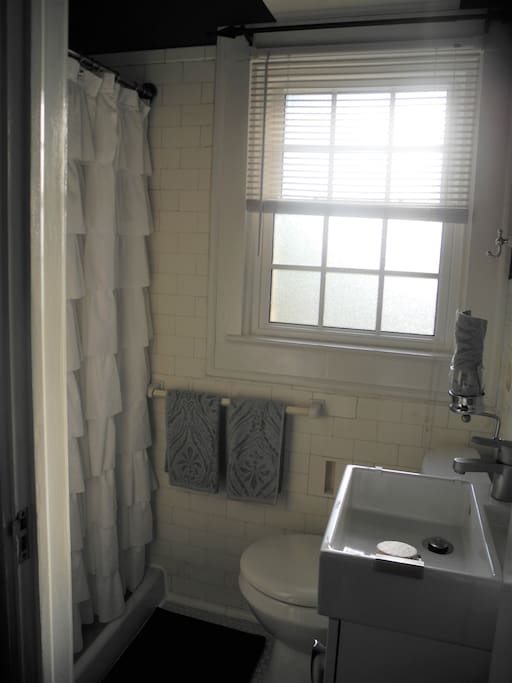 Private bath with shower