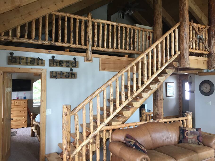 Great room looking up towards open loft (loft BR in back)