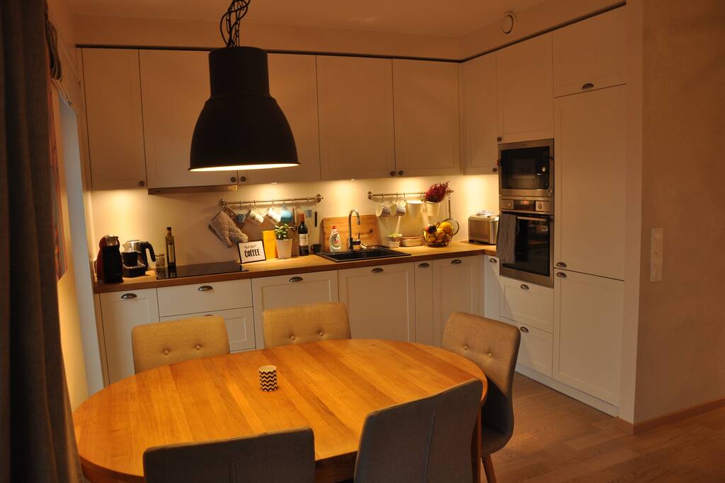 Fully equipped kitchen. Now with semi-automatic coffee-machine! (not on the picture)