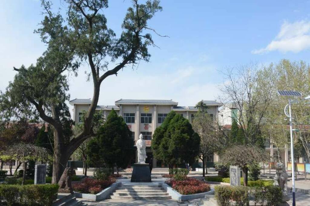 翠柏郁郁,蓝天悠悠。