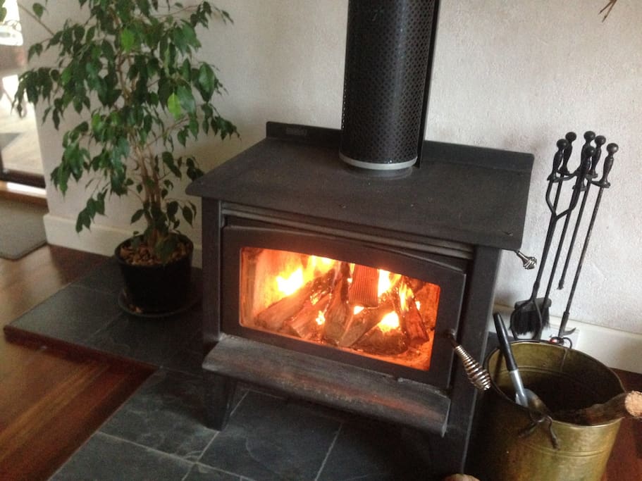 Cosy fireplace in living area