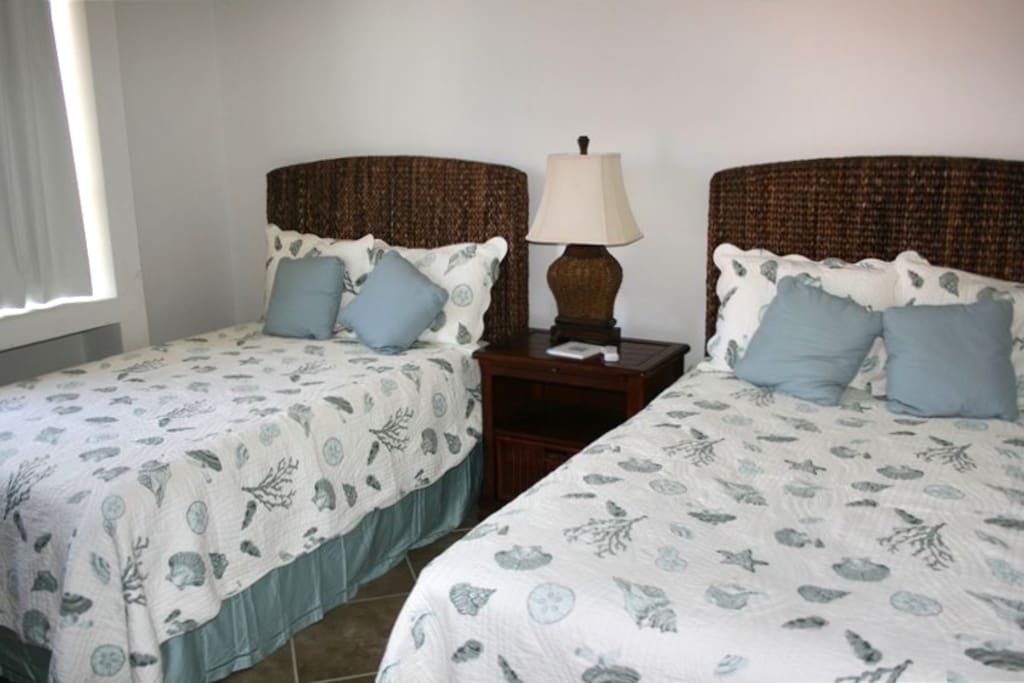 Guest room- 2 full size beds and gorgeous mountain views