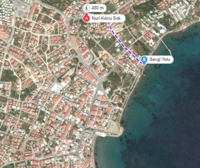 Mare ve hastanealtı plajına 480 metre