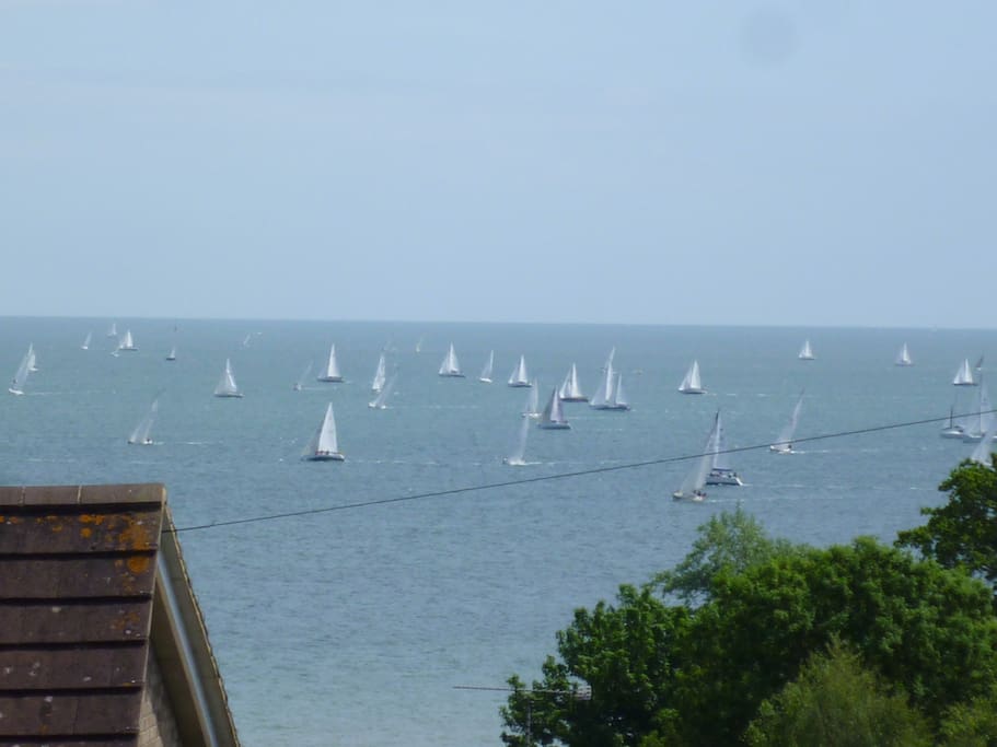 View from balcony on "Round the Island" race day