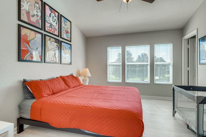 Mickey Themed Master Bedroom with Park View