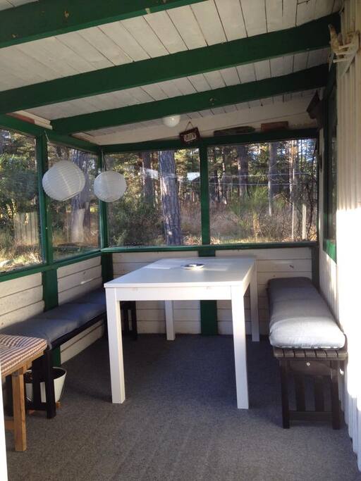 Veranda med matplats