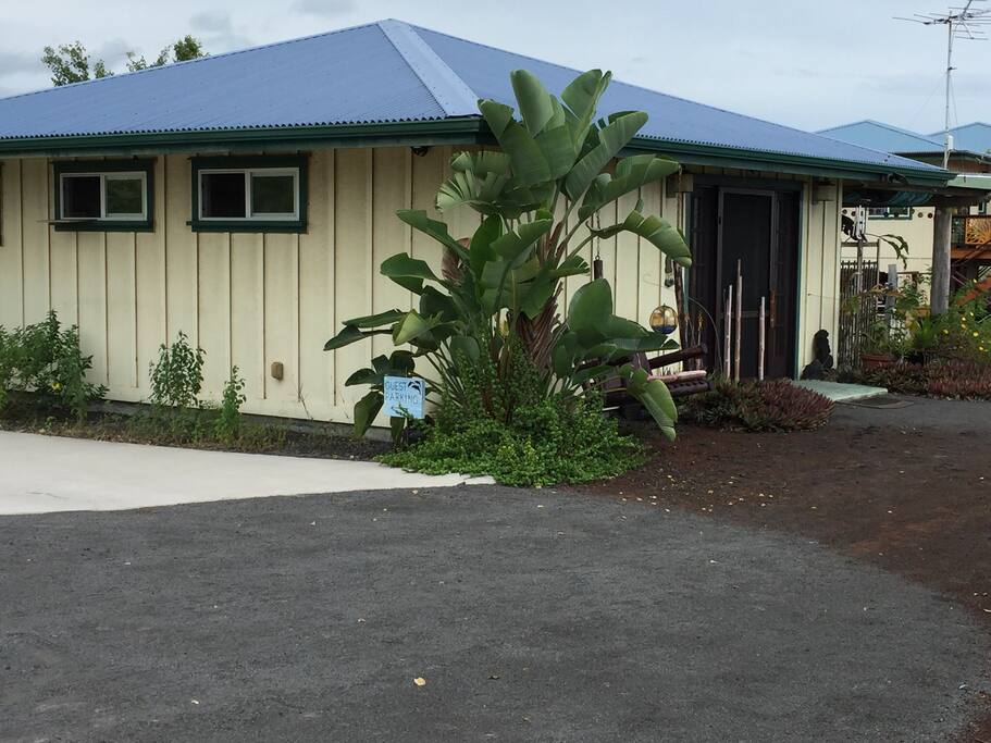 Your own private entrance with private parking on concrete pad.