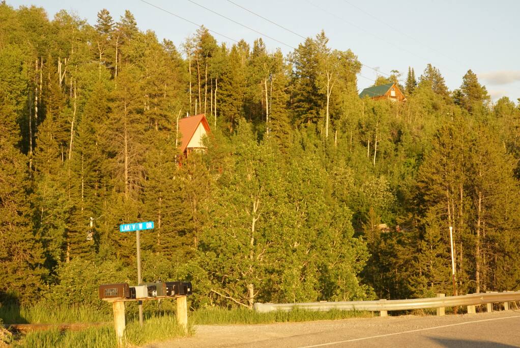 View of the cabin from the Highway 26