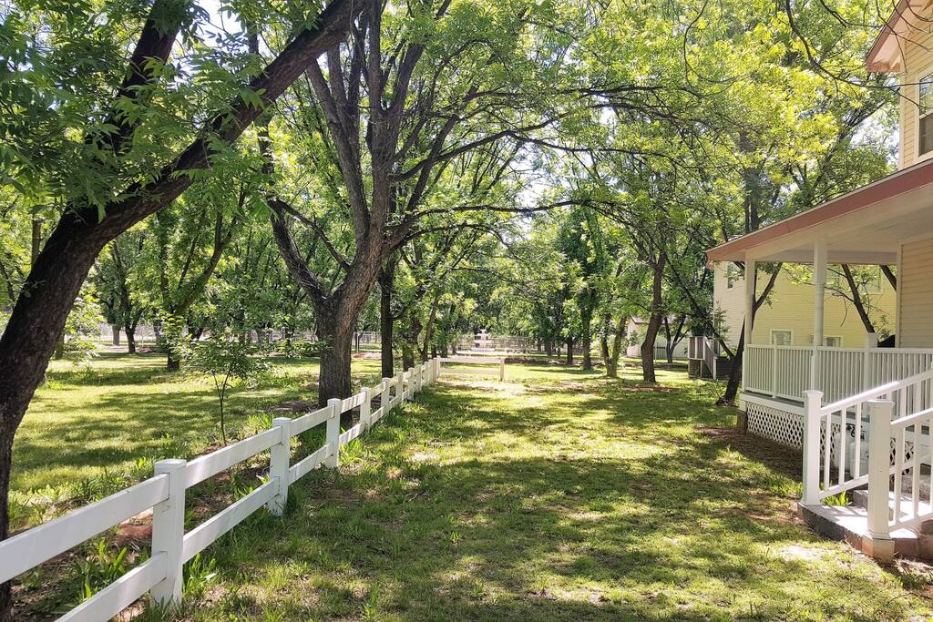 View of side yard and porch entry