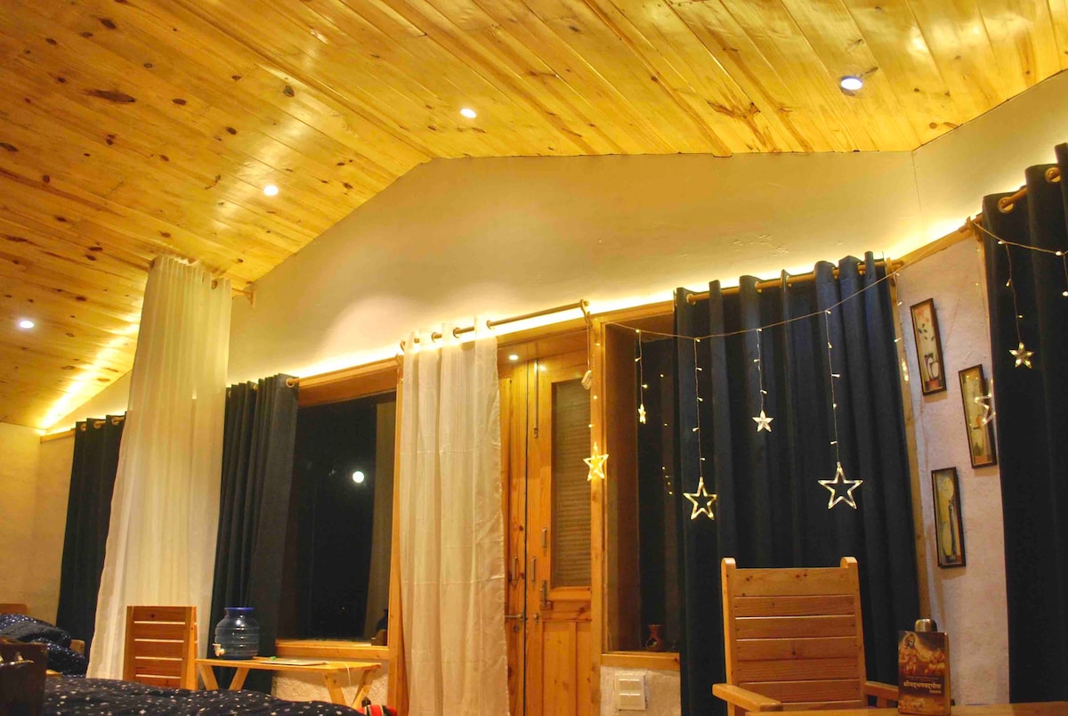 观赏月亮的蓝色沙勒 