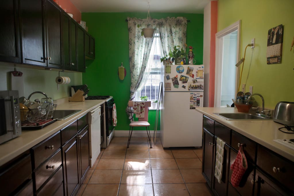 Fully stocked kitchen, which leads into a dining nook. (Not shown.)