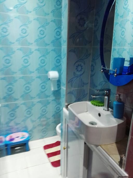 Wc et douche sur la droite