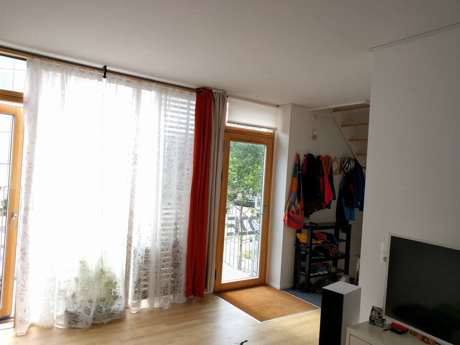 The entrance to the apartment, as seen from the living room