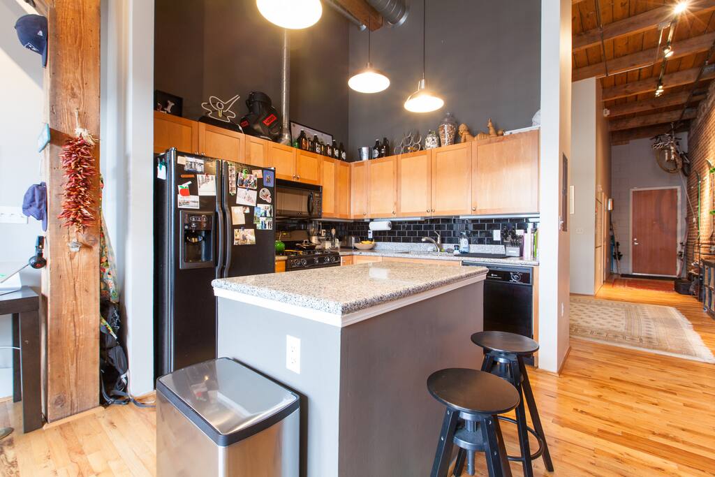 Kitchen with island.