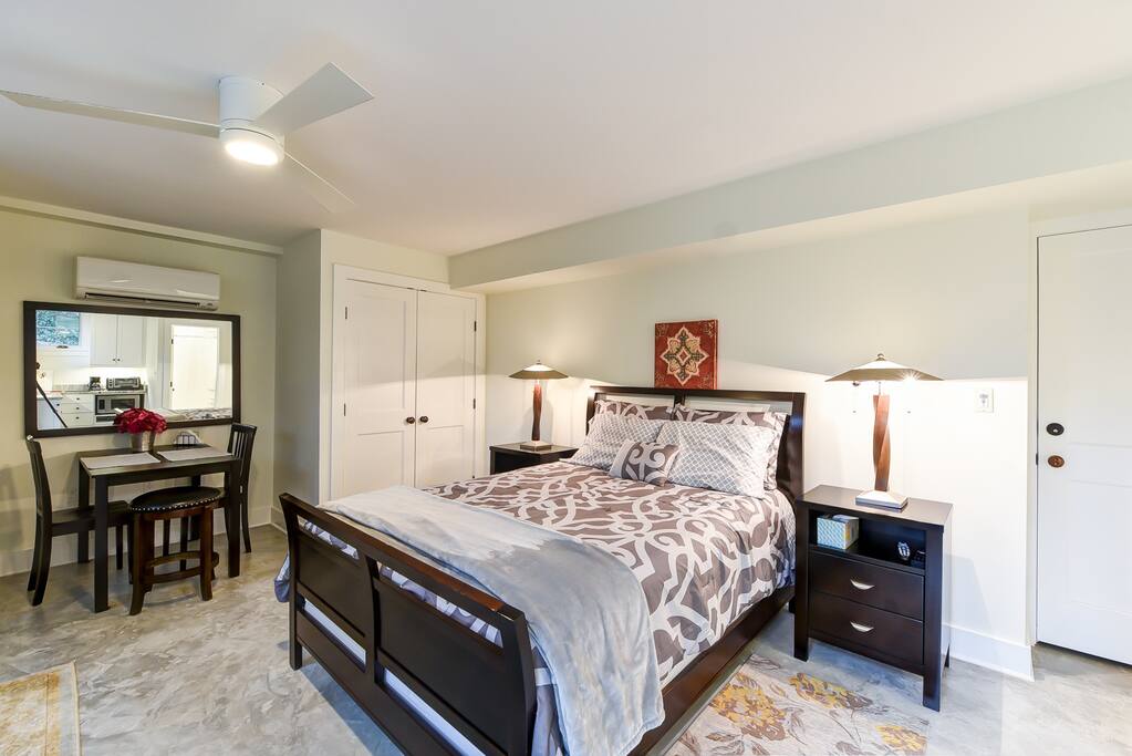 Queen sized bed