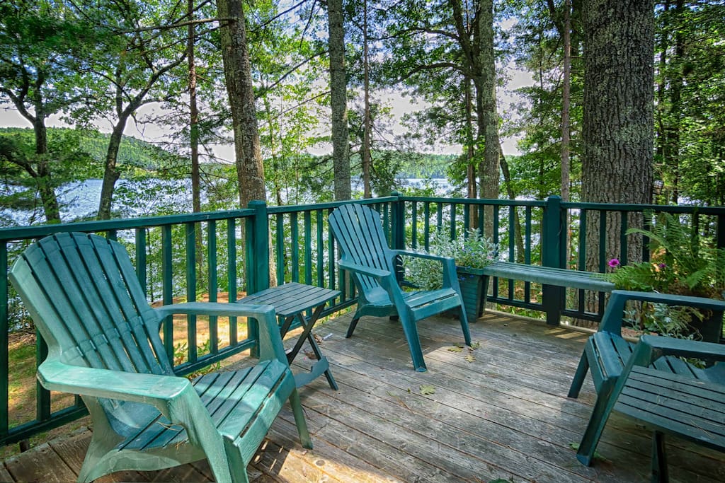 We call this the "Morning Coffee Deck" with southeast views overlooking the lake.