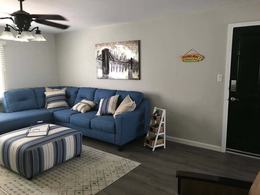 Spacious living area with pull out sofa bed