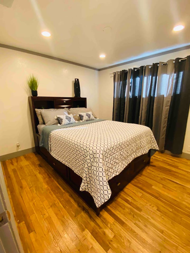 Second bedroom. Queen bed with lots of storage space. Comfortable and spacious.