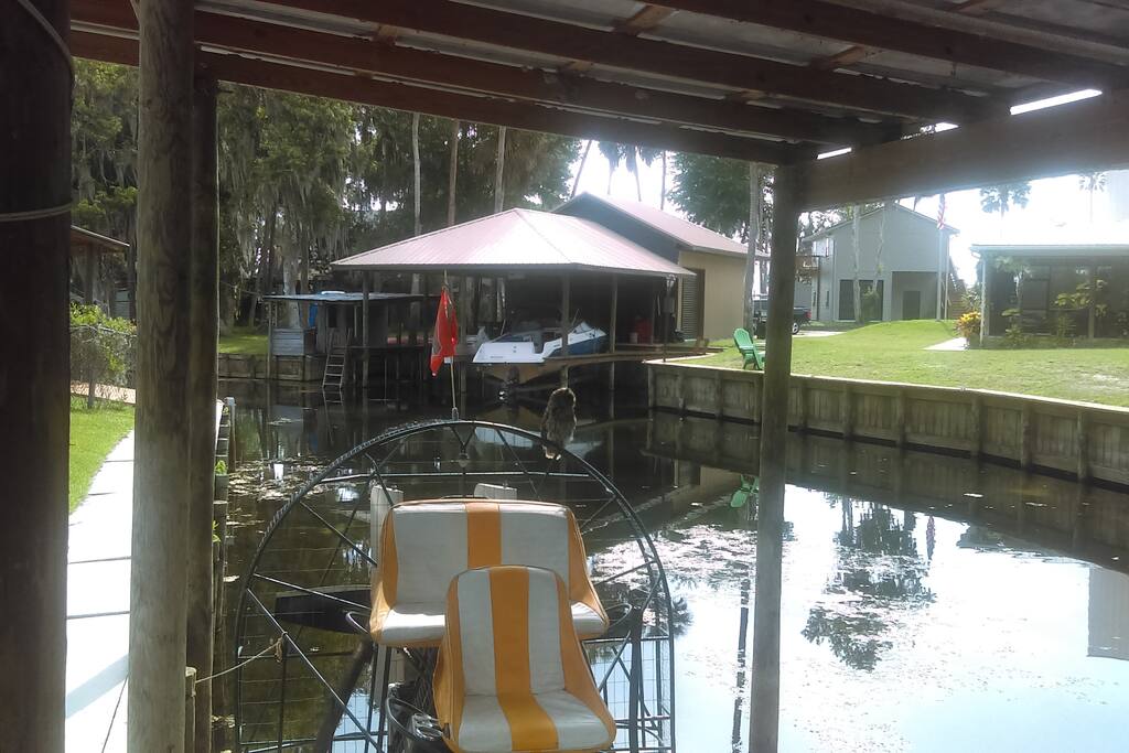 Go fishing on Lake George, or just from the covered patio