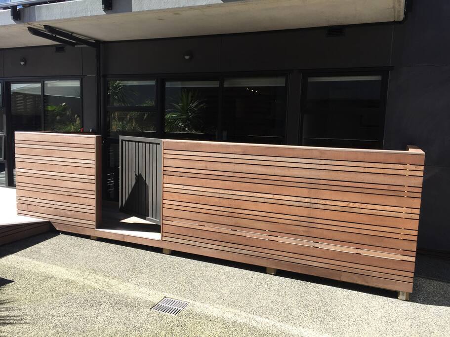 The deck from internal courtyard.
