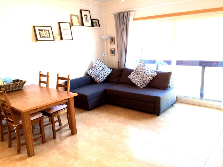 Spacious living area to relax in with desert views.
