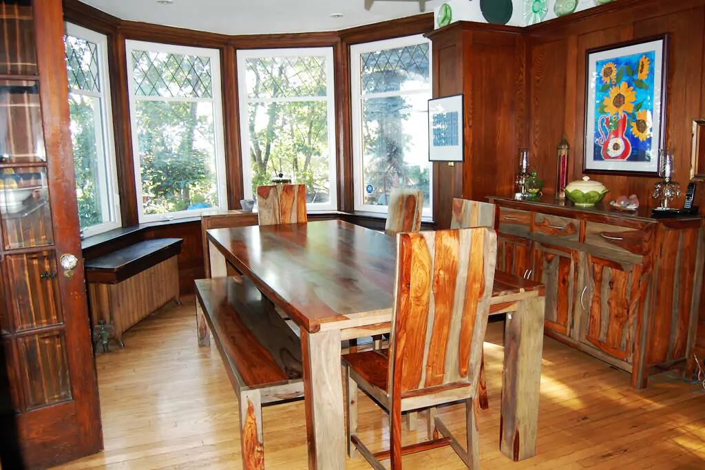 ...and a dining room in Indian rosewood, Canadian Oak for and bohemian chic - because we know you are wondering.