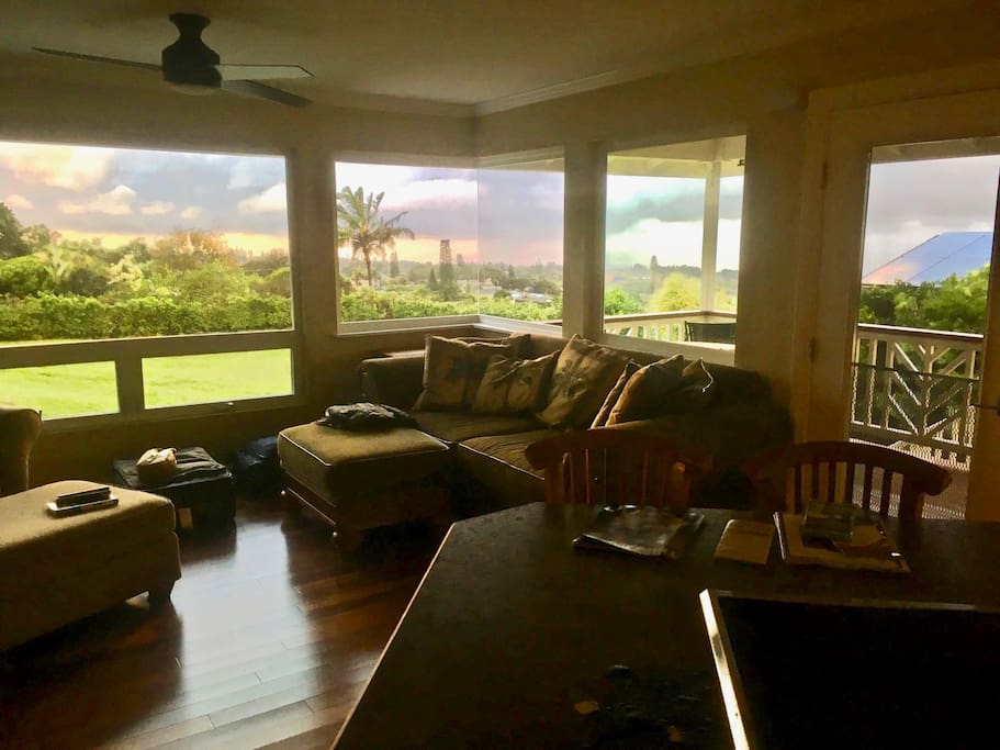 Remodeled Living room with seamless corner window & fantastic south facing view!