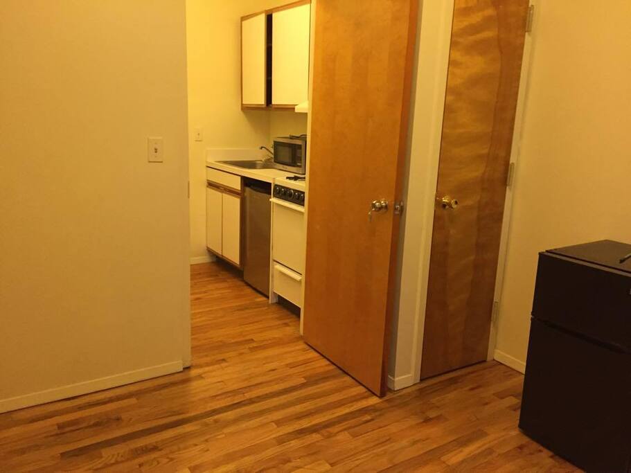 The room is connected to the kitchen which is shared. Guests have full access to the kitchen.