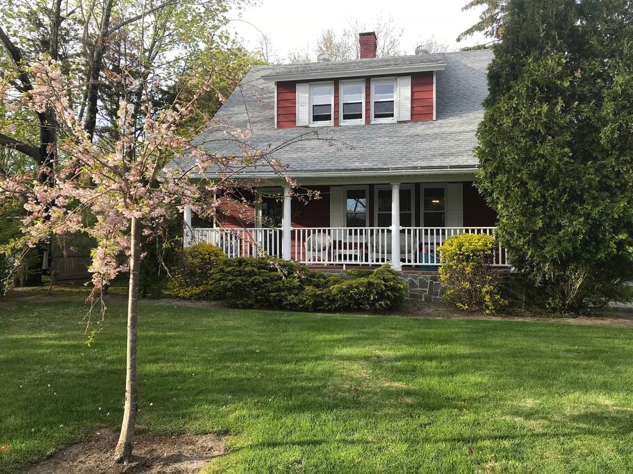 The front porch of our home is great to sit and relax on.