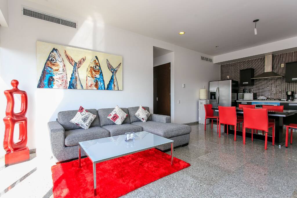 Living Room with Flat TV and HIGH SPEED WIFI INTERNET