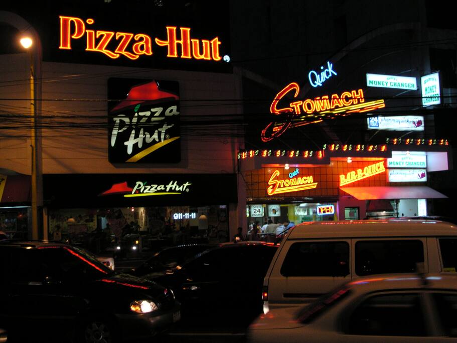 Walking distance to various eating establishments.