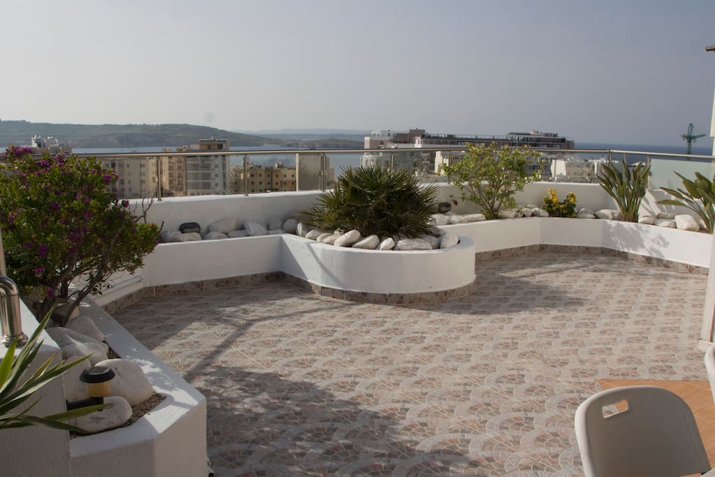 Amazing Terrace with Open Sea and Country View. Spectacular!