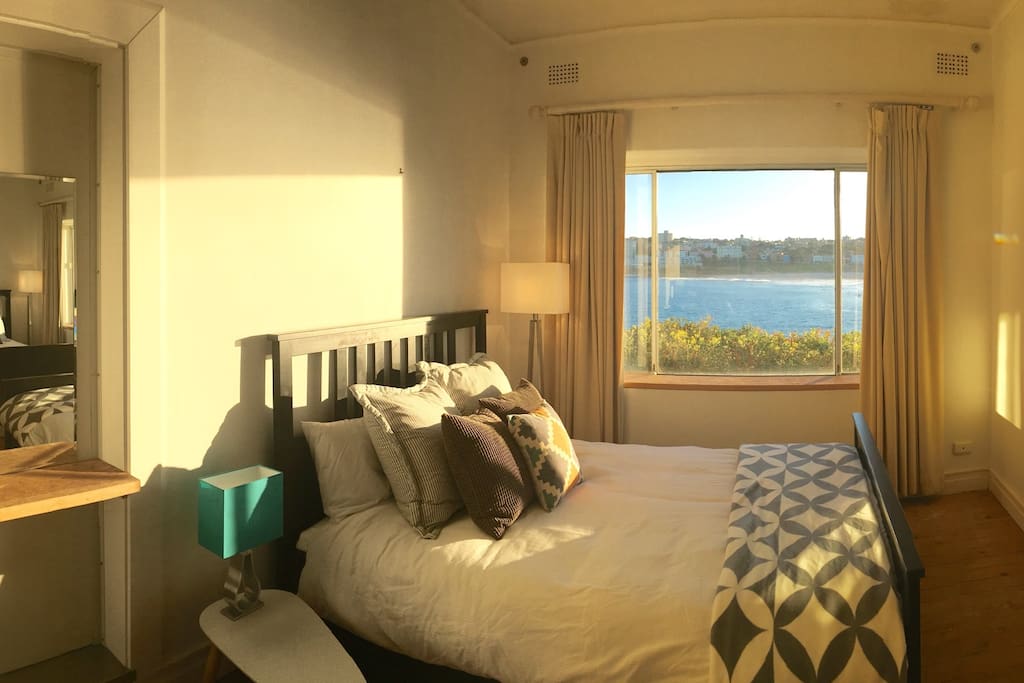 Ocean front and beach view from main bedroom
