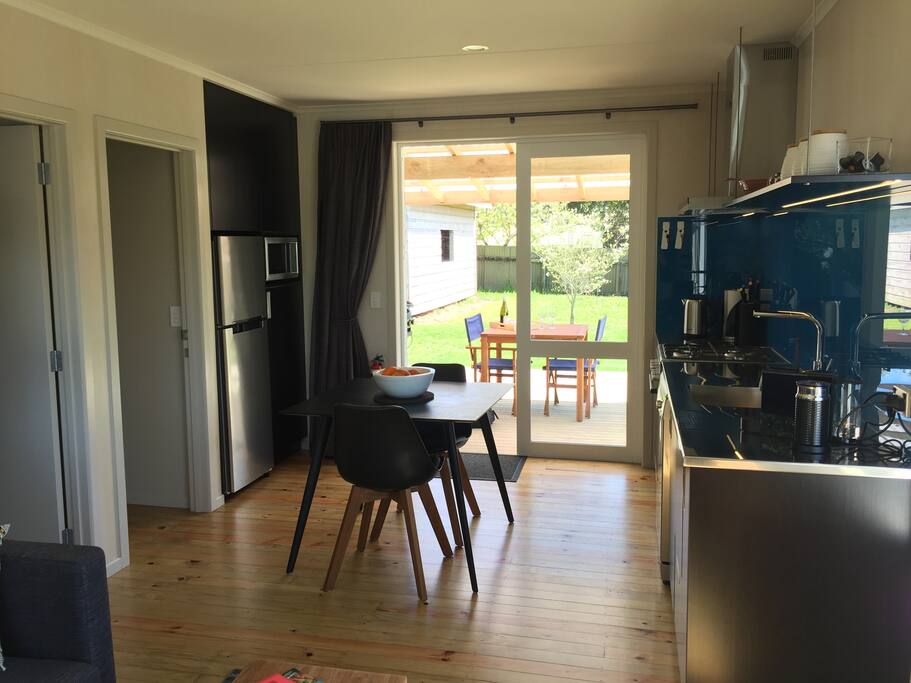 Kitchen and dining area looking to rear deck