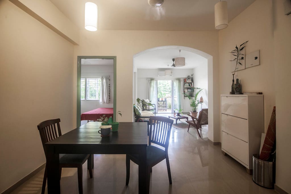 View of the dining + Living rom area.