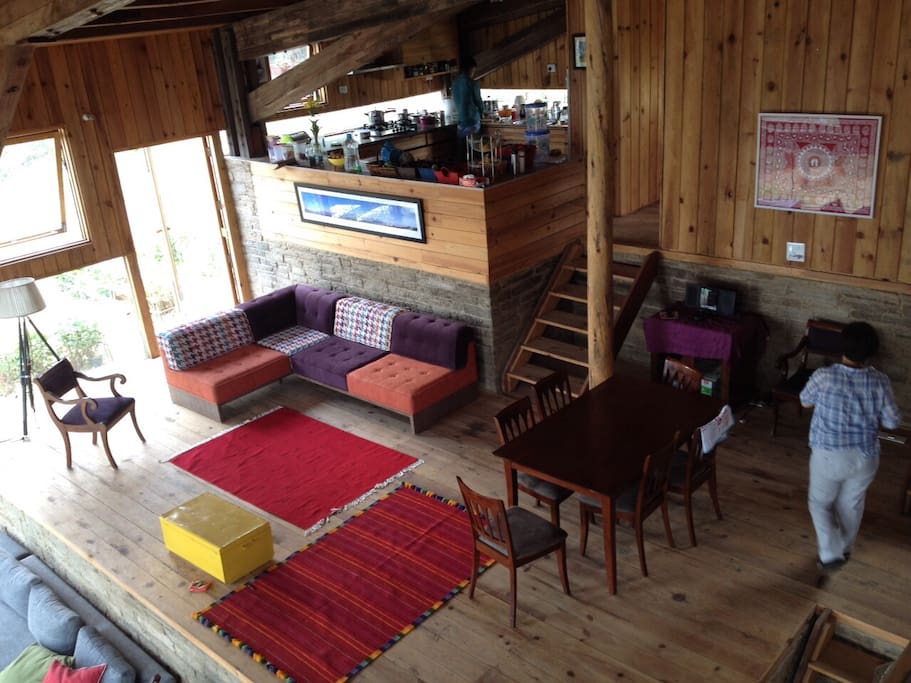 Living room and dining area