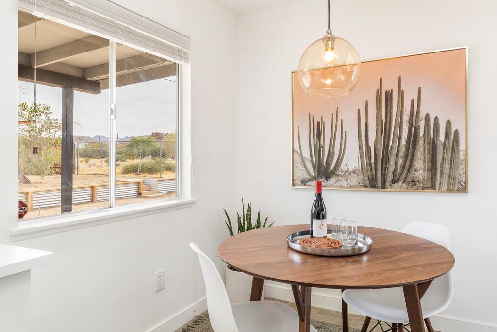 Dining area with great view of our backyard