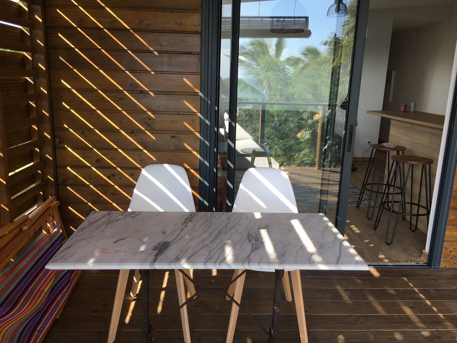 Petit déjeuner en face de l'Océan