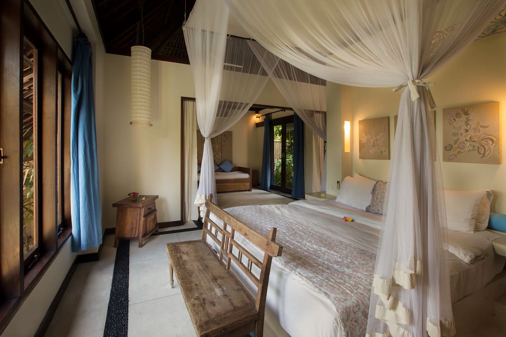 Large bedroom suites with adjacent living