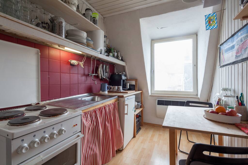The kitchen. Meanwhile newly built and with a dishwasher.